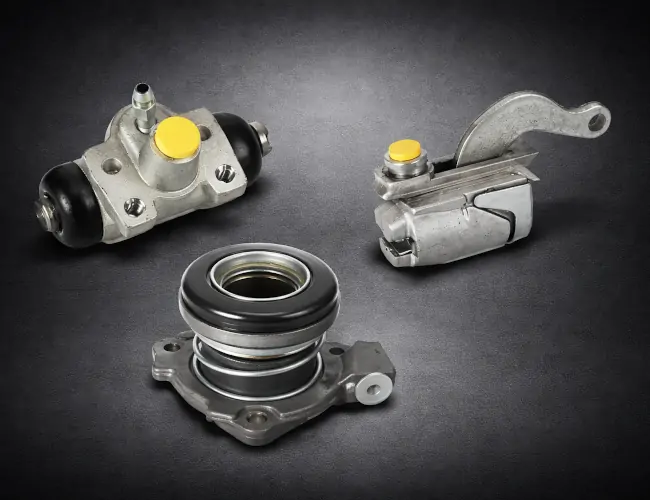 Dos cilindros de rueda y un cojinete hidráulico concéntrico para sistemas de freno y embrague en automoción