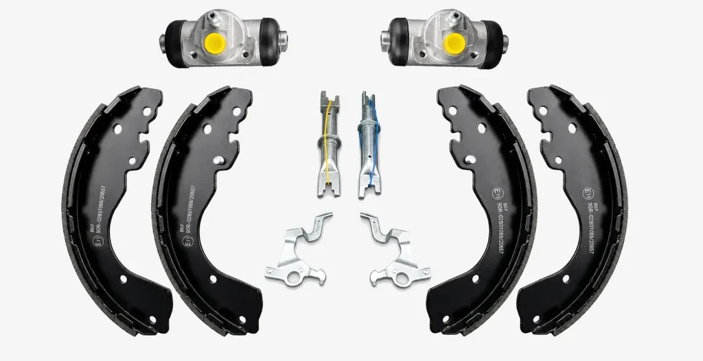 Kit de freno de tambor con ajustador automático BSF referencia 06603X para Nissan Navara D40, incluye zapatas, cilindros de rueda y ajustadores