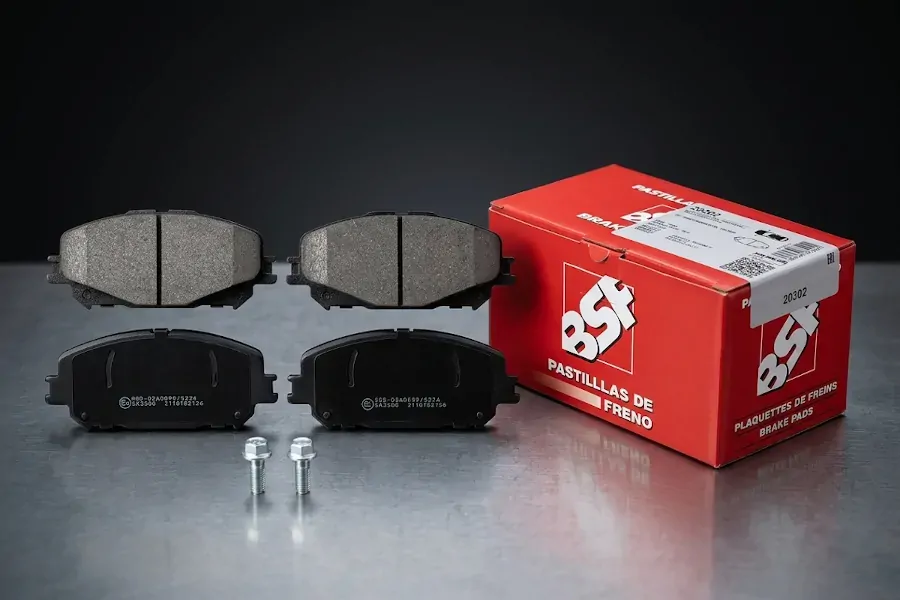 Pastillas de freno BSF referencia 20302 para Renault Arkana, juego completo con caja y tornillos de montaje